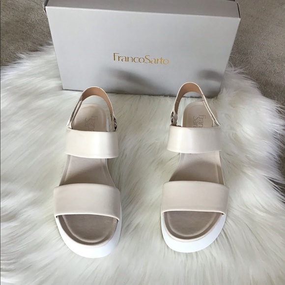 FRANCO SARTO Leather Flarform Sandals - Picture 6 of 8